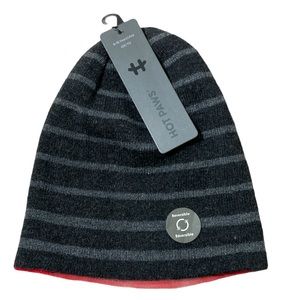 Hot Paws Hat Reversible Gray And Red 8-16 Years 1 Piece
